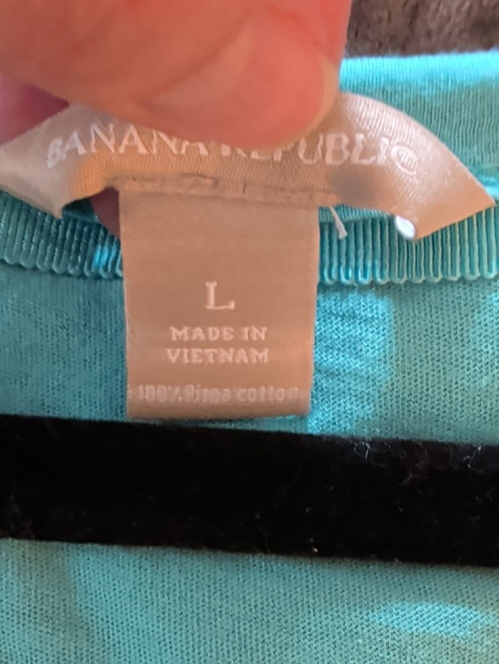 Banana Republic Short Sleeve Scoop Neck Tee - Turquoise Blue, Sz L - Picture 2 of 4